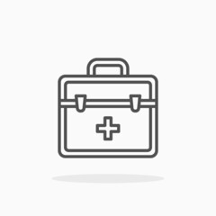 First Aid Kit icon. Editable Stroke and pixel perfect, outline style. Vector illustration. Enjoy this icon for your project.