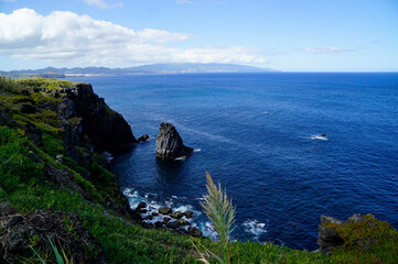 natural green scenery on the azores islands