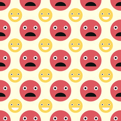 A pattern of emoticons on a yellow background for use in packaging design