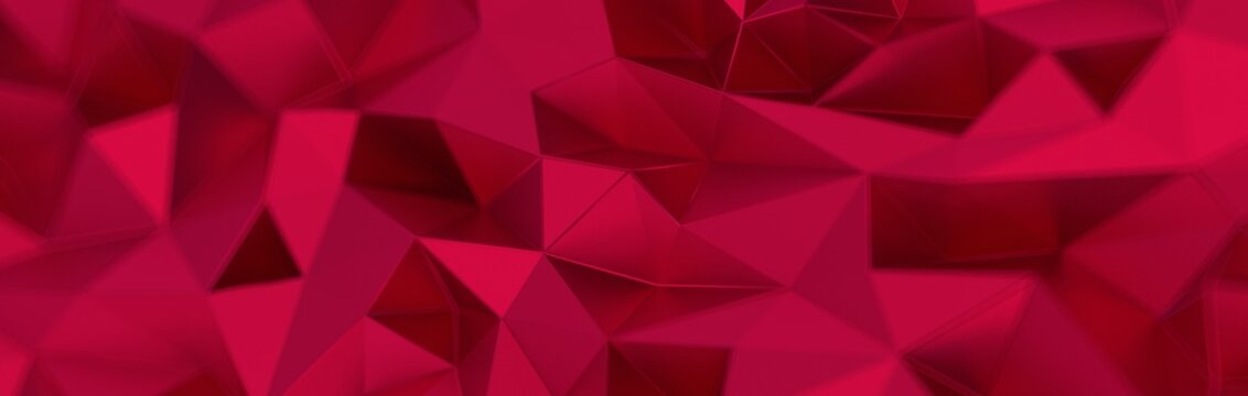 High resolution 3d abstract geometric magenta  background, triangle seamless