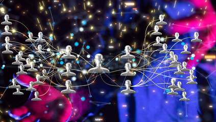 hierarchy connection team group 3d