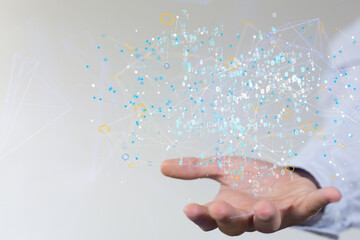 data Internet infrastructure concept. Abstract technology background. 3D rendering.