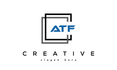 ATF square frame three letters logo design vector - obrazy, fototapety, plakaty