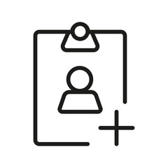 Clipboard line icon in trendy style. Stroke vector pictogram isolated on a white background.