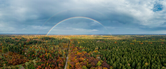 Under the Rainbow - Idyllic autumn moment in southern bavaria, germany.