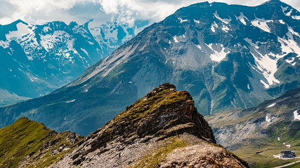 Beautiful alpine summer view at the famous Schareck summit, Salzburg, Kaernten, Austria