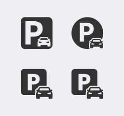 Car parking vector icon. Parking sign