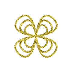 Isolated abstract golden logo design on white background. 