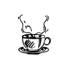 Illustration drawing design cup coffee vector