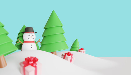 3d rendering merry christmas banner background