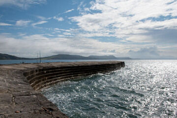 The 'Cobb' harbour wall at Lyme Regis, Dorset, UK