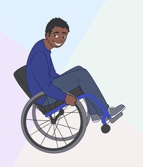 wheelie in a wheelchair - obrazy, fototapety, plakaty