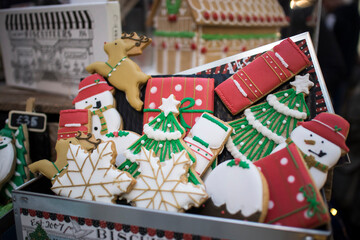 Gingerbread for Christmas: spruce, gingerbread man, house