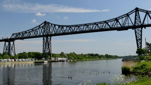 Rendsburger Hochbr&uuml;cke &uuml;ber dem Nord-Ostsee-Kanal 