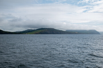 Coastal scenery on a cloudy morning at Lyme Regis, on the Jurassic Coast in Dorset, south England