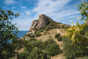 The beautiful landscape mountain view in Balaklava. Black sea Crimea