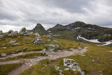 Amazing hiking day in one of the most beautiful area in Switzerland called Pizol in the canton of Saint Gallen. What a wonderful landscape in Switzerland at a sunny day.