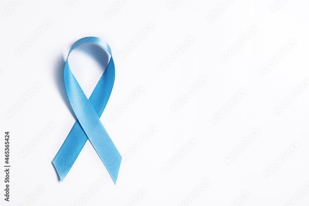 Wall mural blue ribbon on white background symbol of world diabetes day 14 november