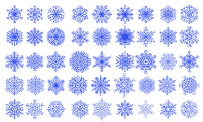 snowflakes for cards on white background, winter symbol