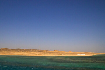 Holidaymakers enjoying the sea and sun at Small Giftun island near Hurghada, Egypt