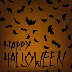 Halloween vector background with lettering happy halloween