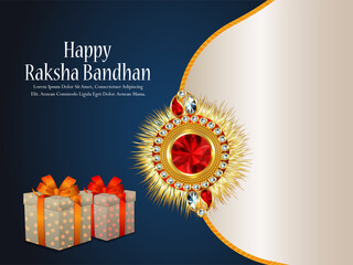 Happy raksha bandhan indian festival celebration greeting card