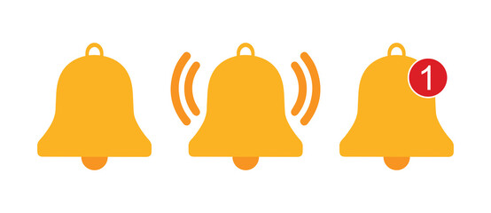 Notification bell icon for incoming inbox message. Message bell icon. Doorbell icons for apps like. alert ringing or subscriber alarm symbol