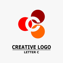 letter c logo, c icon in 3 dots. Abstract business logo icon design template