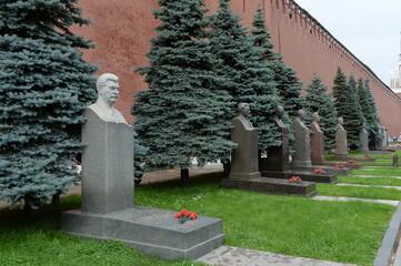 Memorial Cemetery on Moscow's Red Square near the Kremlin Wall