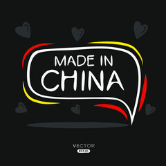 Made in China, vector illustration.