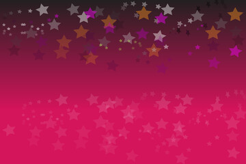 Christmas background. Red gradient background with multi colored stars