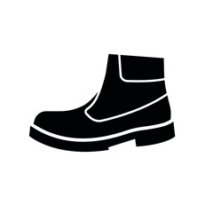 Men shoes black silhouette. Male footwear. Simply shapes for web, shoe store. Vector illustration on white background, isolated