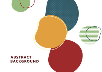 Abstract dynamic composition of overlapping rounded shapes and dots. Geometric background in modern style, element of minimal design. Vector