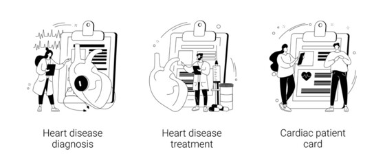 Cardiovascular illness abstract concept vector illustrations.