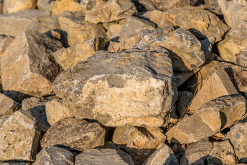 A lot of nature stones together in a heap.