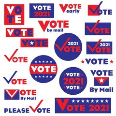 2021 election voting vector graphics