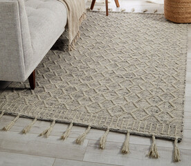 Modern living area floor rug interior room rug texture design.