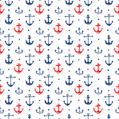 Fototapeta na wymiar Hand Drawing Nautical Seamless Pattern for party, anniversary, birthday. Design for banner, poster, card, invitation and scrapbook 