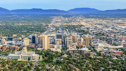 Fototapeta na wymiar Downtown Salt Lake City Panoramic