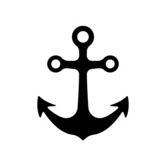 Anchor icon. Black silhouette. Front view. Vector simple flat graphic illustration. The isolated object on a white background. Isolate.
