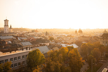  Panoramic view on Lviv from drone