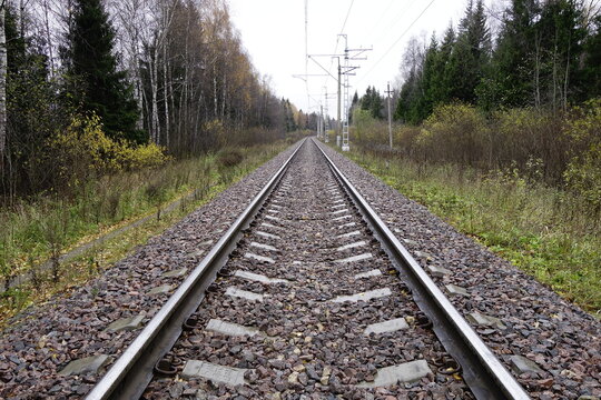 Railroad track in autumn