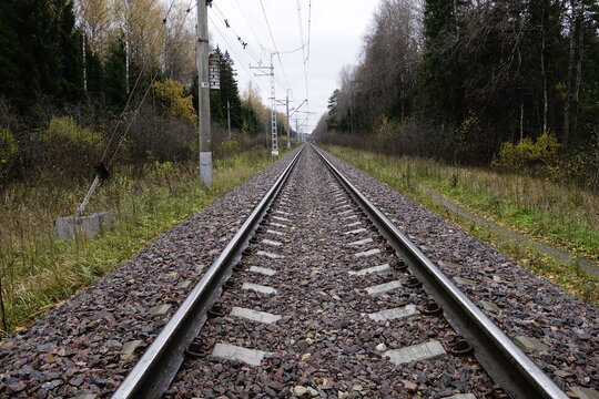 Railroad track in autumn