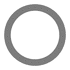 Ornament with greek meander motif for decorative circle frame.