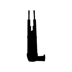Obraz premium Silhouette ancient Chinese wind instrument Sheng. Oriental musical instrument.