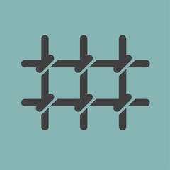 Prison bars icon. Prisoner cell, locked up, not freedom symbol.