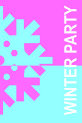 Winter time print template, background pattern on the theme of winter for flyers, cards, brochures, posters. background for your social networks. Flat vector design