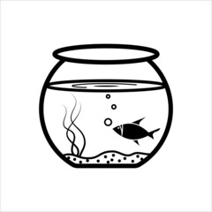Fish Bowl Icon, Ball Shape Fish Aquarium