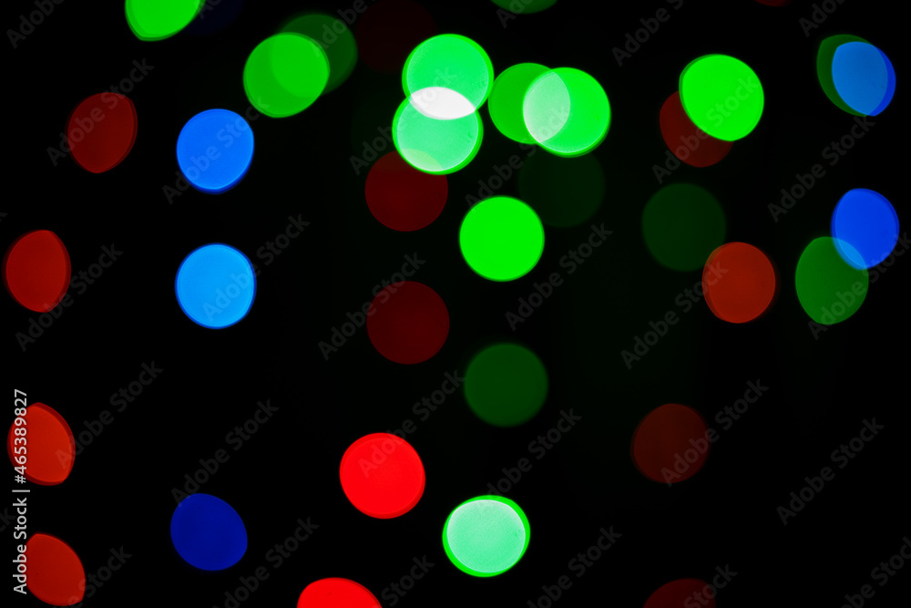 Poster festive elegant background with multicolored bokeh. congratulatory holiday mockup. defocusing effect
