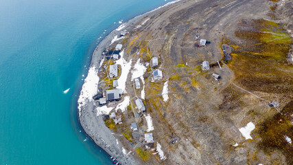 The old Russian polar station. Tikhaya Bay. Hooker Island. Franz Josef Land.
